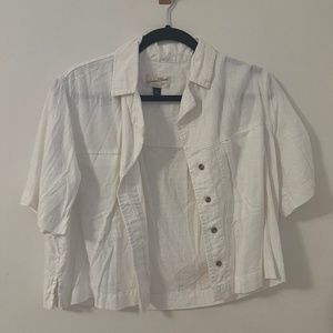 White linen short sleeve shirt by Universal Thread size XS